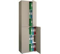 Lona2XLDT armoire de bureau 4 portes gris.