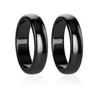 Lonage Bague en hématite unisexe avec véritables pierres magnétiques pour l'anxiété, l'équilibre du chakra racine, absorbe les énergies négatives, taille 6 à 13, 13, Pierre précieuse, Aucune pierre