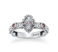 LONAGO Bague Dragon pour Femme Argent Sterling 925 Tête de Dragon Vintage Bague Bijoux à Offrir (54)