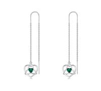 LONAGO Boucles D'oreilles à Enfiler Motif Nœud Celtique Argent Sterling 925 Bonne Chance Irlandais avec émeraude Synthétique Boucles D'oreilles à Offrir