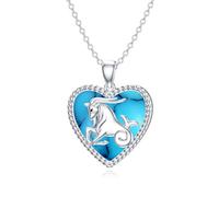 LONAGO Collier avec pendentif en forme de 12 signes du zodiaque en argent sterling 925 - Constellation astrologique - Horoscope - Avec turquoise créée