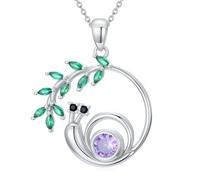 LONAGO Collier Escargot pour Femme Argent Sterling 925 Joli Escargot avec Feuille Collier Pendentif à Offrir