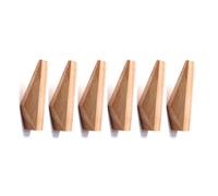 LONANGG Lot de 6 crochets muraux triangulaires en bois d'hévéa pour manteaux, sacs, manteaux, peignoirs, chapeaux, vêtements, produits en bois, décorations murales créatives (losange)