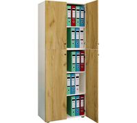LonaXXL5DT armoire de bureau 4 portes blanc, chêneReproduction.