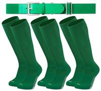 Londkaron Youth Elite Lot de 3 paires de chaussettes de baseball/softball avec ceinture, vert foncé, Large