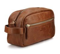 Londo - Articles de Toilette en Cuir véritable Dopp kit, Sac de Rangement pour Organisateur de Rasage pour Maquillage, étui - Unisexe (Marron Clair)