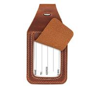 Londo Étiquette de Bagages en Cuir Véritable avec Slot AirTag - Accessoire de Voyage Stylé et Durable, Compatible avec Apple AirTag pour un Suivi Facile