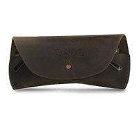 Londo Étui à Lunettes en Cuir Véritable - Étui avec Fermeture à Bouton, Étui pour Lunettes et Lunettes de Soleil, Protège des Rayures
