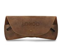 Londo Étui à Lunettes en Cuir Véritable - Étui avec Fermeture à Bouton, Étui pour Lunettes et Lunettes de Soleil, Protège des Rayures