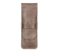 Londo Étui à Stylos en Cuir Véritable - Trousse de Voyage pour Crayons, Stylos et Accessoires - 17,5 x 6 x 1 cm - Beige