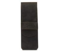 Londo Étui en Cuir Véritable pour Stylos et Crayons avec Fermeture - Trousse à Stylos, Pochette de Fournitures de Bureau et Voyage