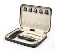 Londo Étui de rangement en cuir véritable avec fermeture éclair pour collier, bague et boucles d'oreilles