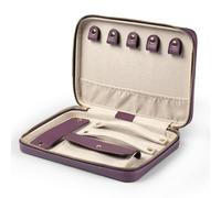 Londo Étui de rangement en cuir véritable avec fermeture éclair pour collier, bague et boucles d'oreilles