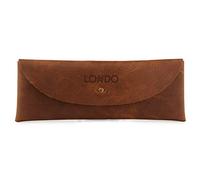Londo Étui en Cuir Véritable avec Fermeture Bouton-Pression - Trousse à Crayon, Trousse Scolaire, Étui à Stylo pour Bureau & Voyage