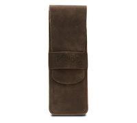 Londo Étui en Cuir Véritable pour Stylos et Crayons avec Fermeture - Trousse à Stylos, Pochette de Fournitures de Bureau et Voyage