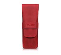 Londo Étui en Cuir Véritable pour Stylos et Crayons avec Rabat Pliant, Trousse de Bureau - Deux Compartiments