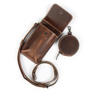 Londo Étui en cuir véritable pour téléphone - Portefeuille polyvalent avec porte-cartes de crédit, pochette pour pièces de monnaie et organiseur de protection pour smartphone, marron
