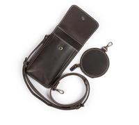 Londo Étui en cuir véritable pour téléphone - Portefeuille polyvalent avec porte-cartes de crédit, pochette pour pièces de monnaie et organiseur de protection pour smartphone, châtaigne