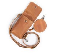 Londo Étui en cuir véritable pour téléphone - Portefeuille polyvalent avec porte-cartes de crédit, pochette pour pièces de monnaie et organiseur de protection pour smartphone, camel