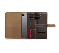 Londo Housse en Cuir Véritable pour Tablette - Étui pour iPad Pro 12,9 Pouces avec Deux Emplacements pour Cartes et Porte-Crayon/Apple Pencil en Cuir
