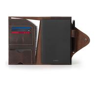 Londo Porte-Documents en Cuir Véritable avec Bloc-Notes et Fermeture à Pression