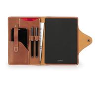 Londo Porte-Documents en Cuir Véritable avec Bloc-Notes et Fermeture à Pression