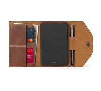 Londo Porte-Documents en Cuir Véritable avec Bloc-Notes et Fermeture à Pression