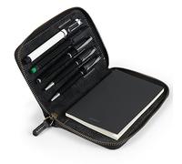 Londo Porte-Documents en Cuir Véritable - Conférencier avec Porte-Stylo, Bloc-Notes et Fermeture Éclair pour Bureau, Affaires & Voyage