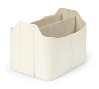 Londo Porte-Télécommande en Cuir - Organisateur de Bureau avec Emplacement Tablette, Rangement Pinceaux Maquillage et Ustensiles, Grand Caddy avec 5 Compartiments