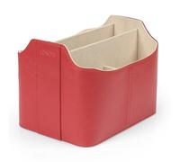 Londo Porte-Télécommande en Cuir - Organisateur de Bureau avec Emplacement Tablette, Rangement Pinceaux Maquillage et Ustensiles, Grand Caddy avec 5 Compartiments