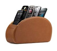 Londo Range Télécommandes à 5 Compartiments - DVD, Blu-Ray, TV, Chaîne Hi-Fi, Roku ou Apple TV - Cuir avec Doublure Suédée - Faible Encombrement pour Séjour ou Chambre