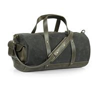 Londo Sac de Sport en Toile et Cuir Pleine Fleur (Vert)