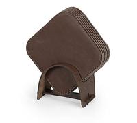 Londo sous-Verres en Cuir (Lot de 6) - sous-Verres Élégants et Durables avec Surface Lisse pour Maison et Bureau