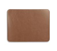Londo Tapis de souris en cuir synthétique pour clavier et souris, grand sous-main de bureau en cuir, 33,5 x 44 cm (marron clair)