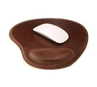 Londo Tapis de Souris Ovale en Cuir PU avec Repose Poignet - Ergonomique Confort Tapis de Souris
