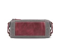 Londo Trousse de Toilette en Cuir Véritable et Toile - Trousse de Toilette de Voyage Dopp Kit - Unisexe