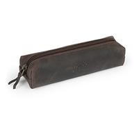 Londo Trousse en Cuir Véritable avec Fermeture Éclair - Étui à Crayons Multifonction, Pochette et Trousse de Rangement pour Bureau, Voyage & Quotidien