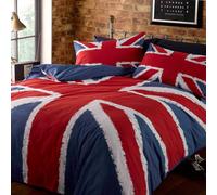 Rock N Roll Funky Parure de lit avec Housse de Couette Motif Drapeau Britannique Bleu/Rouge/Blanc