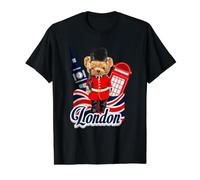 London Bear Guard Big Ben Red Phone Booth Union Jack UK T-Shirt Graphique avec Valeur