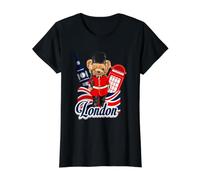 London Bear Guard Big Ben Red Phone Booth Union Jack UK T-Shirt Graphique avec Valeur