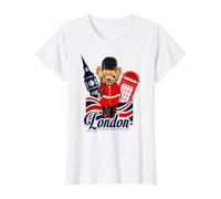 London Bear Guard Big Ben Red Phone Booth Union Jack UK T-Shirt Graphique avec Valeur