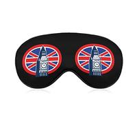 London Big Ben British Union Jack Flag Masque pour les Yeux pour Dormir Blackout Night Bandeau avec Sangle Réglable pour Hommes Femmes Voyage Yoga Sieste