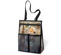 London Big Ben Sac de douche vintage en forme de voiture à suspendre pour voyage, gym, camping, plage, salle de bain, dortoir
