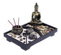 London Boutique Porte-encens Bouddha Zen Garden Meditation Coffret Cadeau de méditation Yin Yang Sable Blanc et Pierres décoratives (Bouddha thaï), Thai Buddha