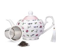 London Boutique Théière avec infuseur - Infuseur à thé pour thé en vrac ou sachets - Capacité 700 ml - Parfaite pour 2 tasses - Rose
