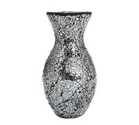 London Boutique Vases Vases mosaïque mosaïque décoratives Paillettes Vase Cadeau H28 (Petit, Noir argenté)