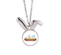London Bridge UK Big Ben The London Eye Collier avec pendentif lapin