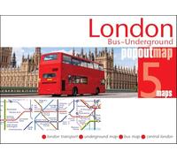 London Bus and Underground PopOut Map: Pocket-size, pop up map showing London's bus network and entire tube network