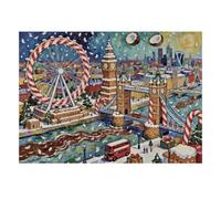London Bus Pont 1000 Pièces Mini Puzzle pour Adultes Difficile | 38x26cm Carton Décor Salon Structure Durable Cadeau Anniversaire Entraînement Cérébral