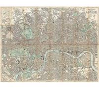 London City Map Beacon Travelers Pocket Map 1890 - Large - Semi Gloss Print